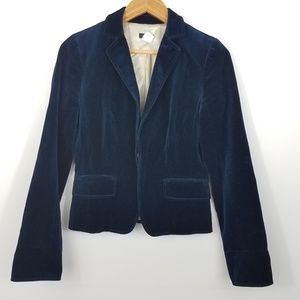J. Crew Navy Blue Velvet Ecole Blazer Jacket